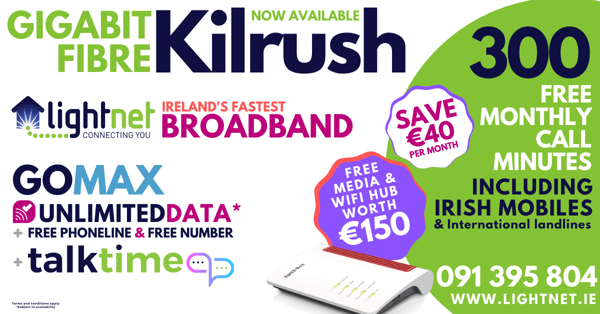 Gigabit broadband in Kilrush &#8211; May 2020, Lightnet Broadband