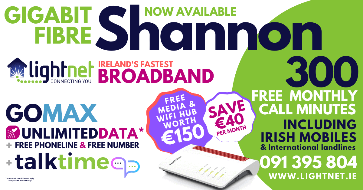 Gigabit broadband in Shannon &#8211; June 2020, Lightnet Broadband